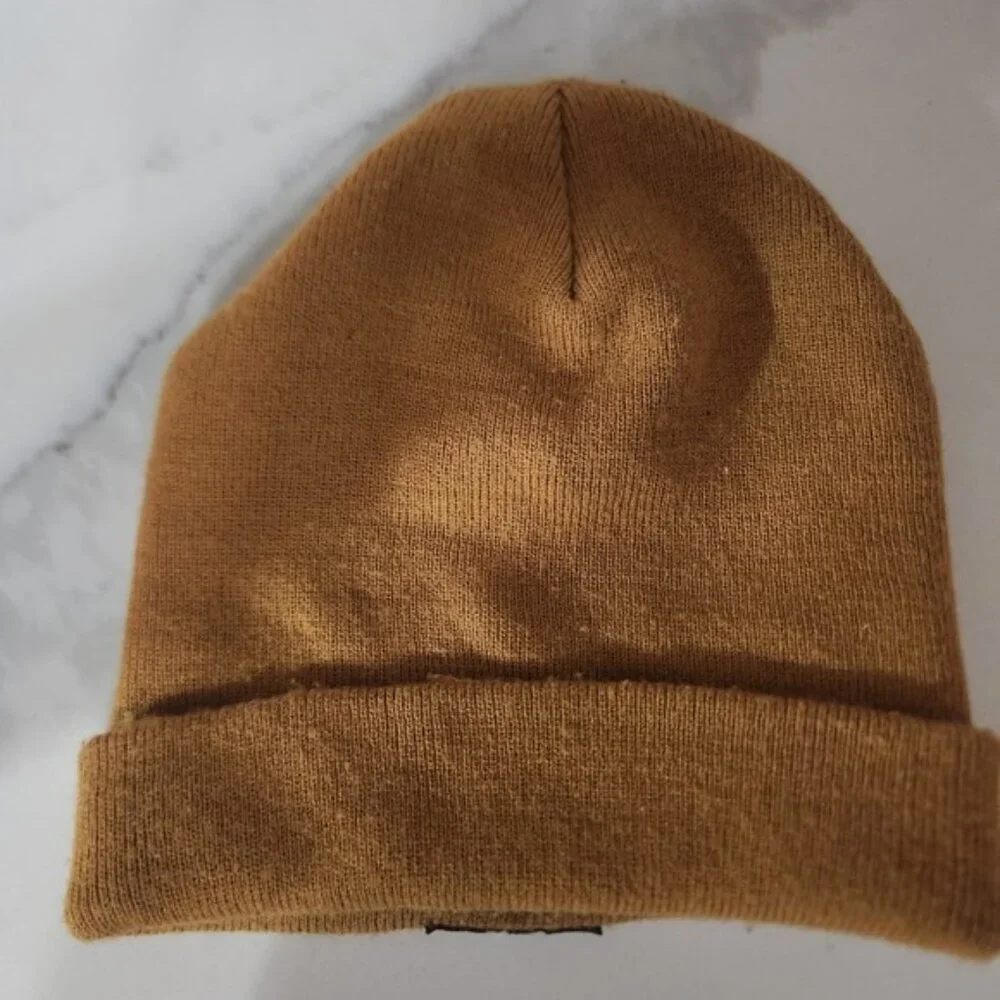 Timberland Beanie Hat Tan Cuffed Knit‎ OS stretch